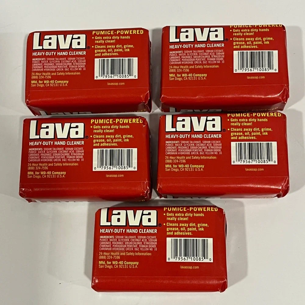 5 Pack Lava Heavy Duty Hand Cleaner Pumice Powered Bar Soap 5.75oz WD-40 USA